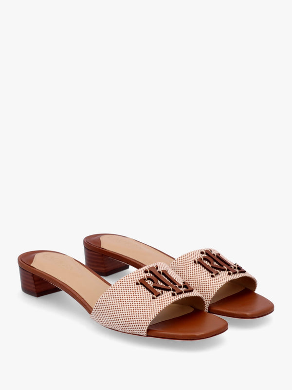 Fay Logo Resort Tan Low Heel Mules