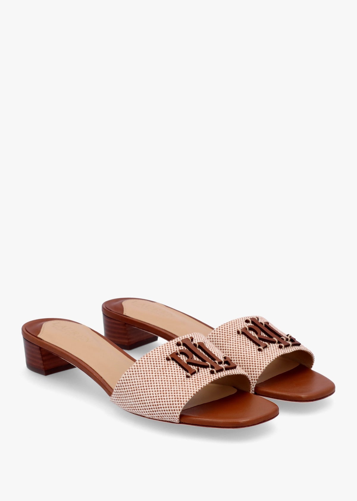 Fay Logo Resort Tan Low Heel Mules
