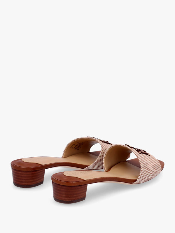 Fay Logo Resort Tan Low Heel Mules