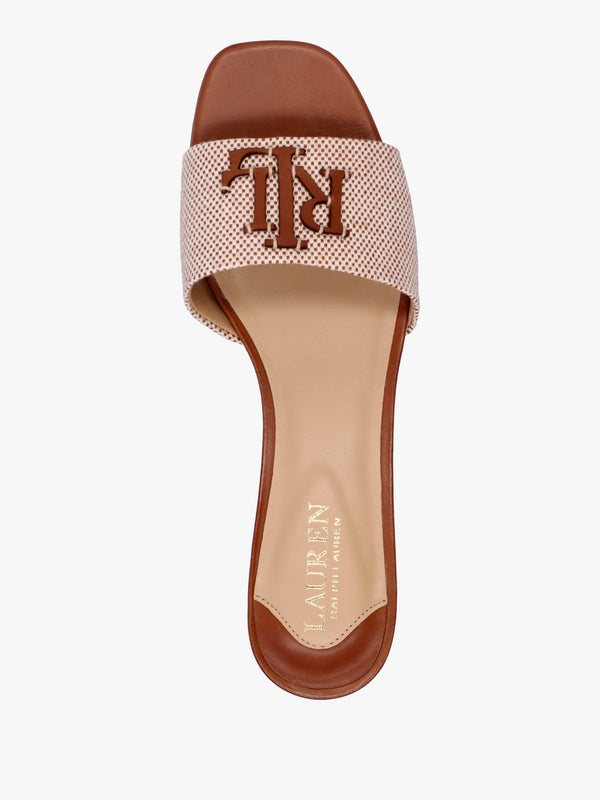Fay Logo Resort Tan Low Heel Mules