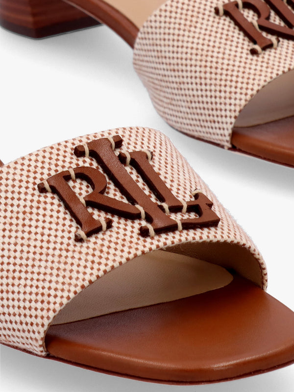Fay Logo Resort Tan Low Heel Mules