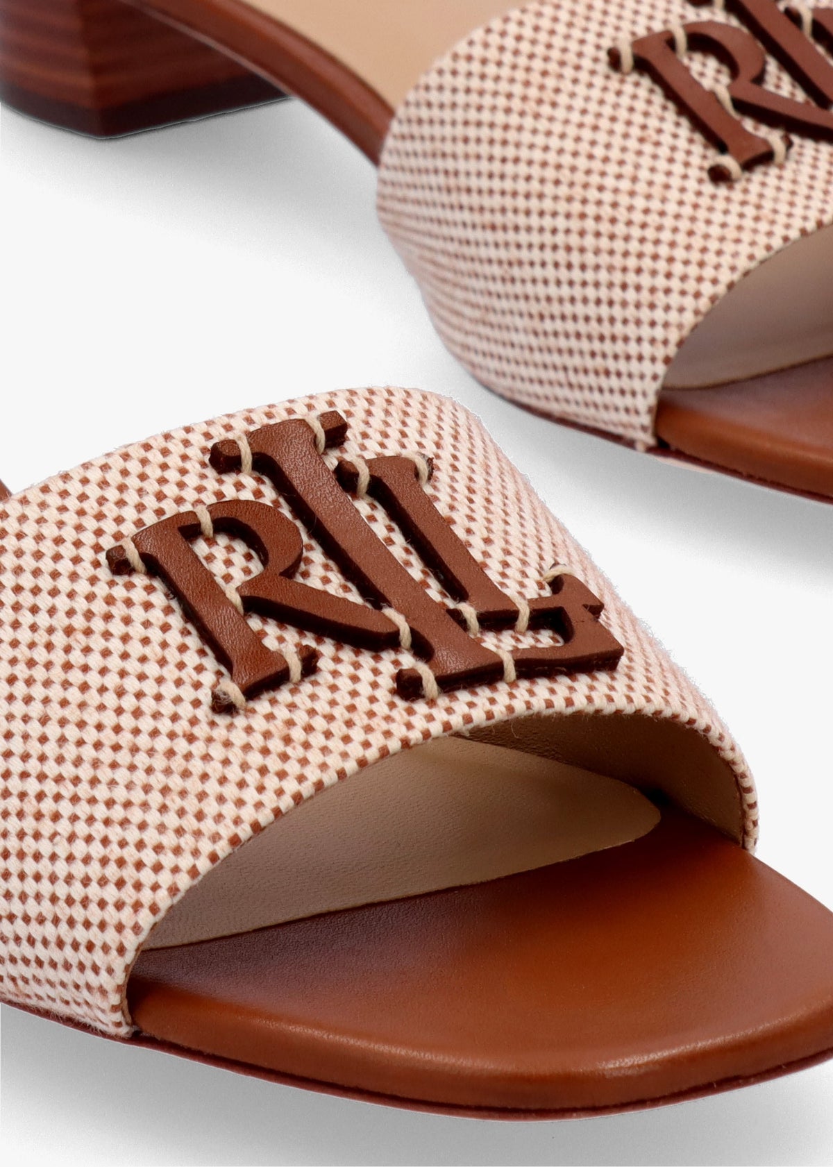 Fay Logo Resort Tan Low Heel Mules