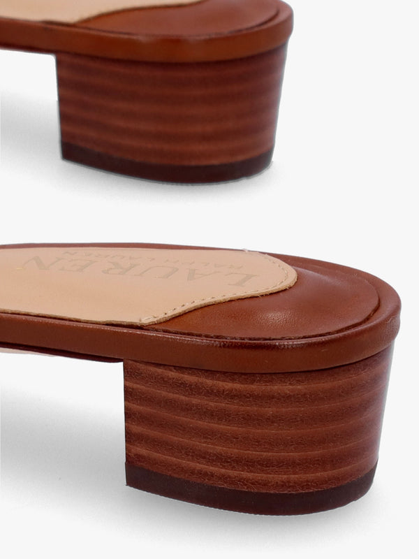 Fay Logo Resort Tan Low Heel Mules
