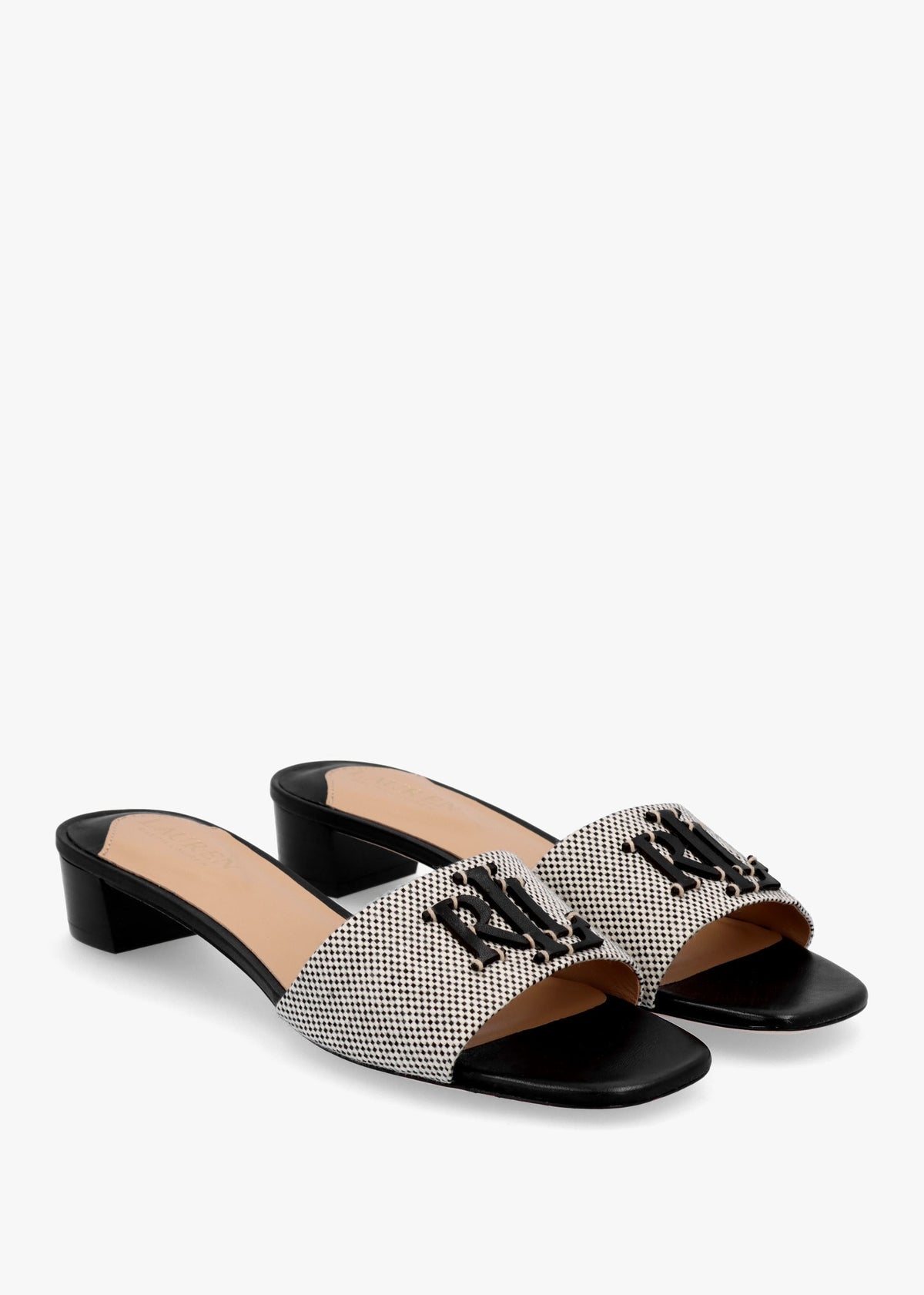 Fay Logo Black Low Heel Mules
