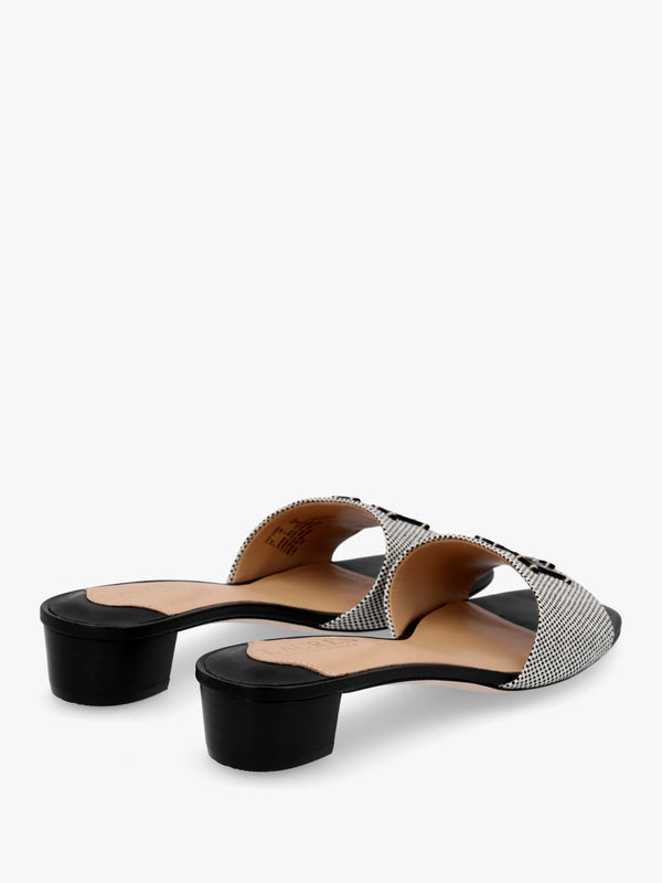 Fay Logo Black Low Heel Mules