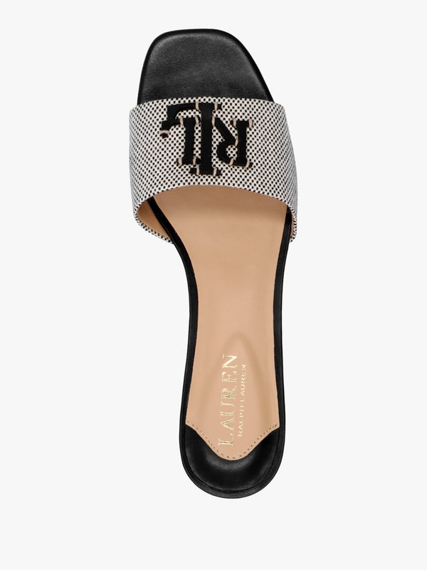 Fay Logo Black Low Heel Mules