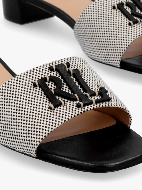 Fay Logo Black Low Heel Mules