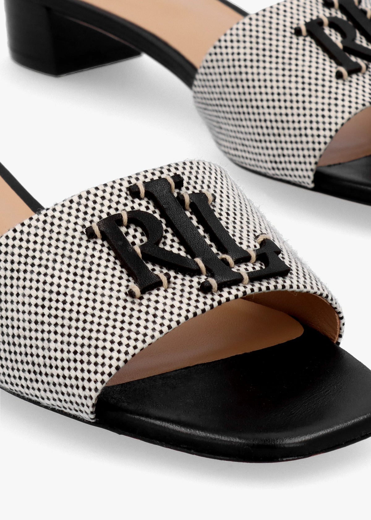 Fay Logo Black Low Heel Mules