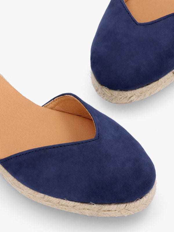 Juana Dark Navy Suede Wedge Espadrilles