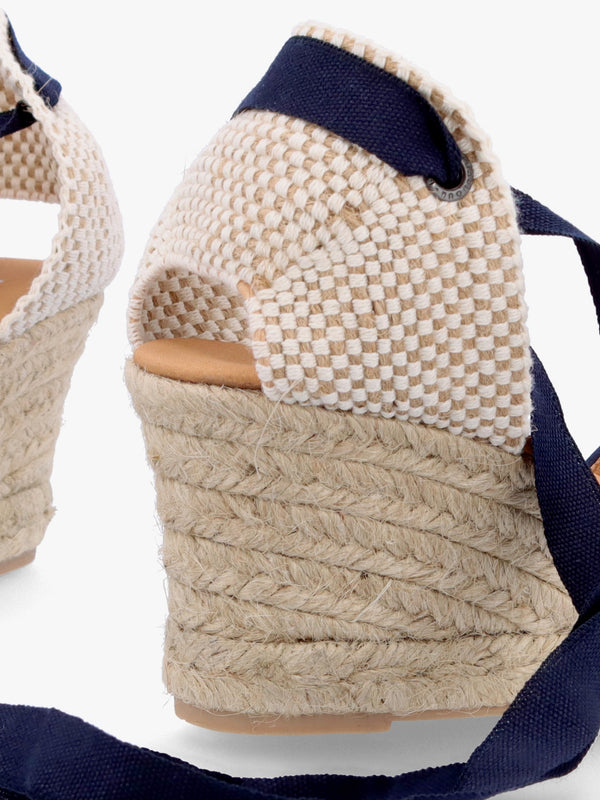 Juana Dark Navy Suede Wedge Espadrilles