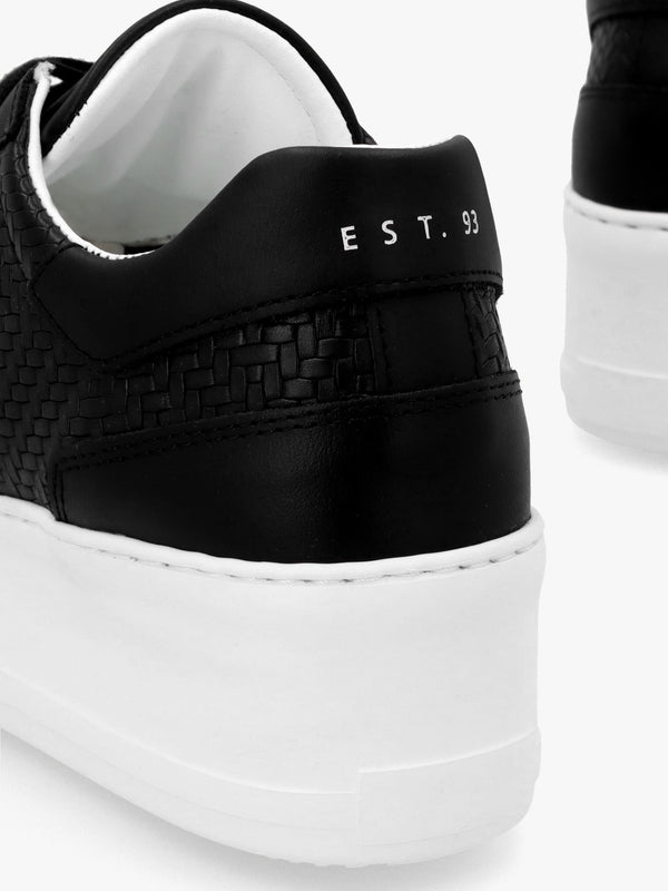 Sibwoven Black Leather Flatform Trainers