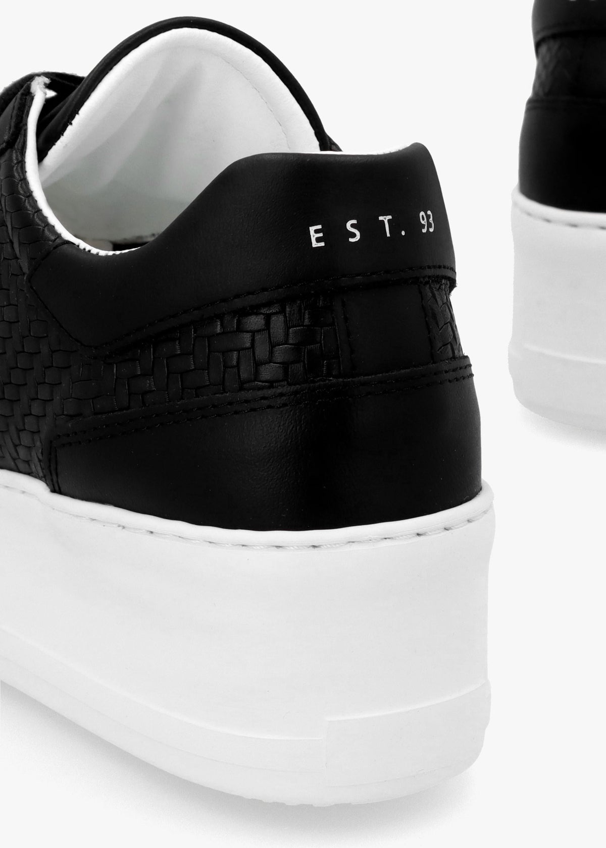 Sibwoven Black Leather Flatform Trainers