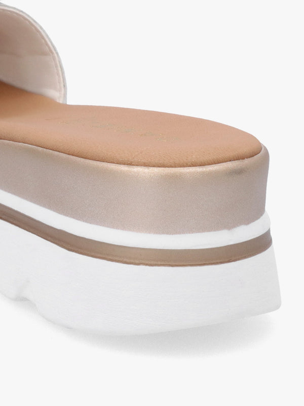 Rebow White Leather Knot Top Mules