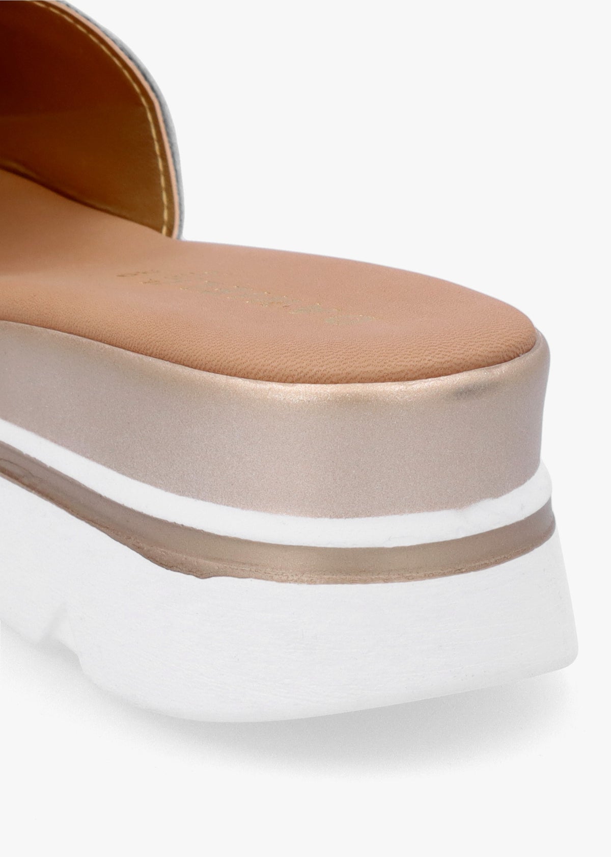 Rebow Gold Leather Knot Top Mules