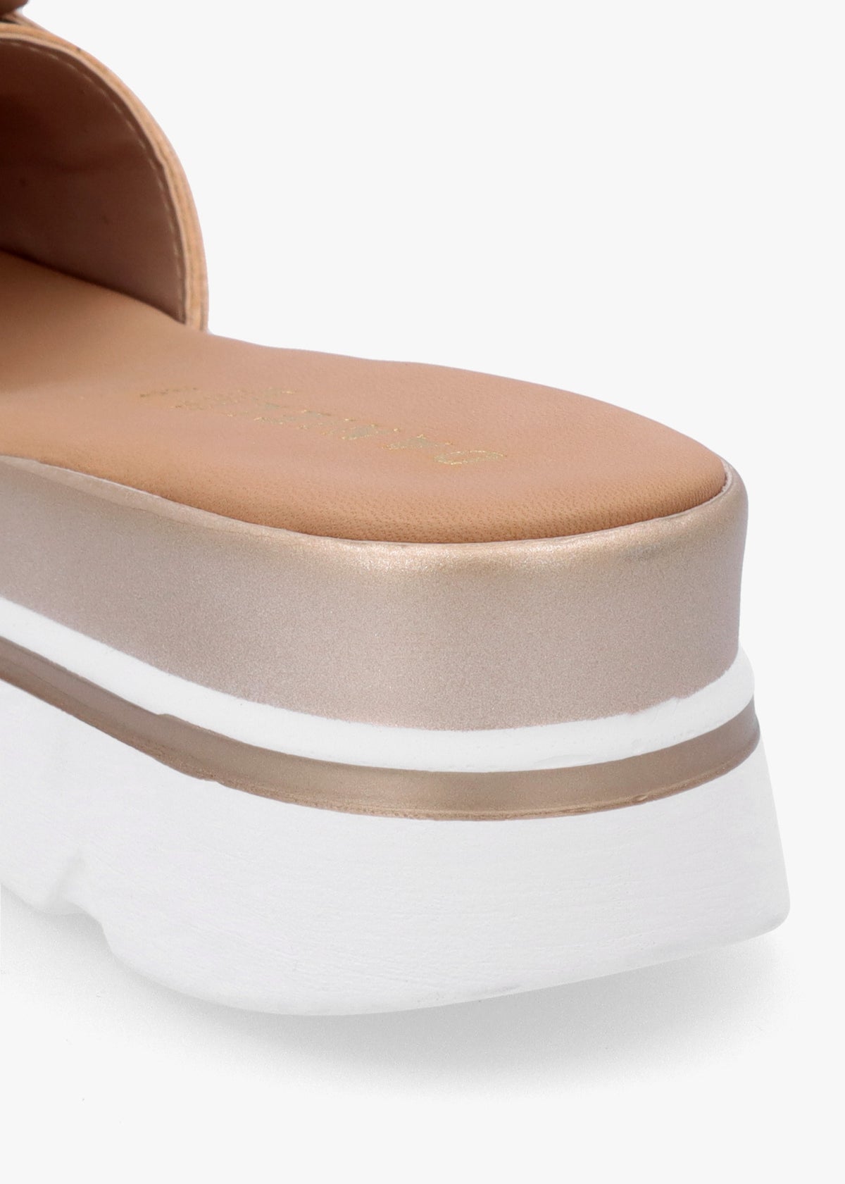 Rebow Beige Leather Knot Top Mules