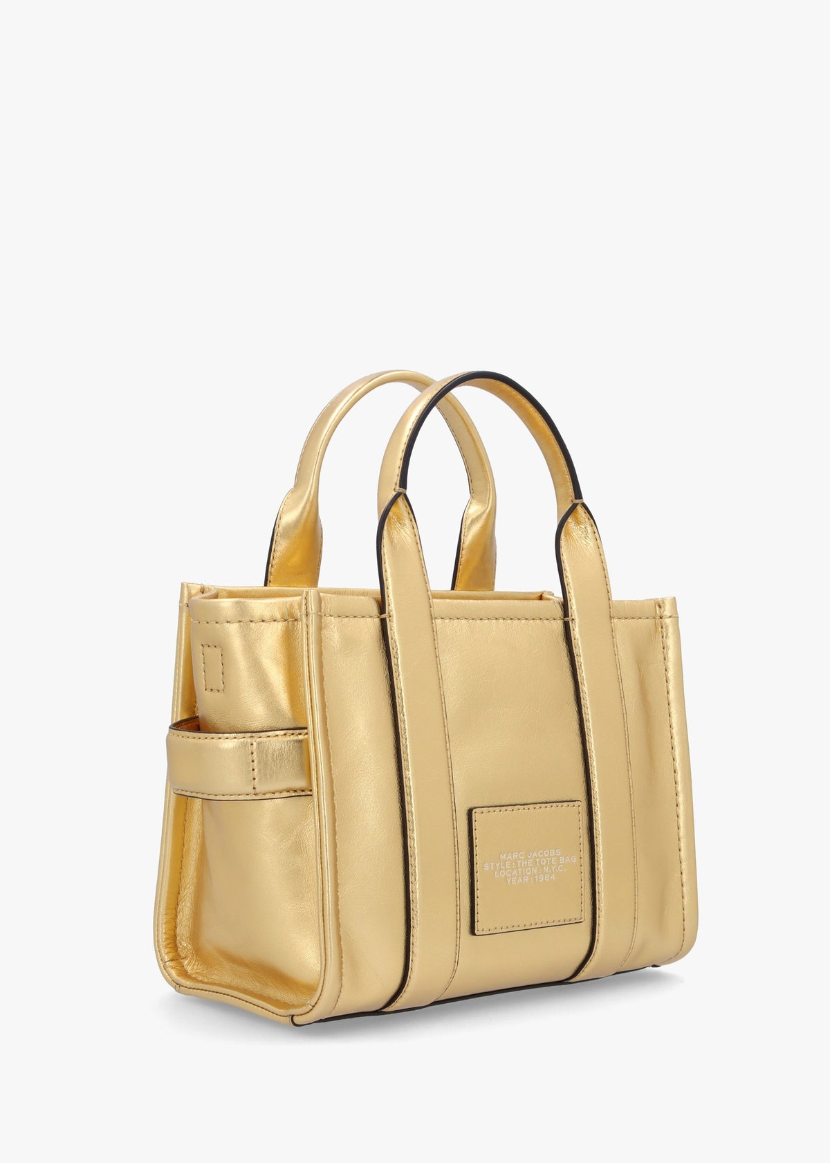 The Metallic Leather Small Gold Tote Bag