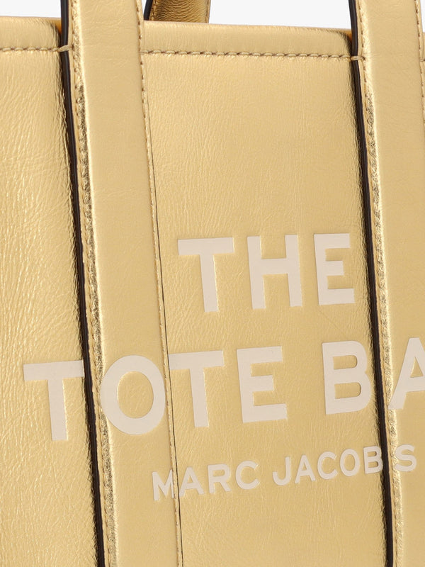 The Metallic Leather Small Gold Tote Bag