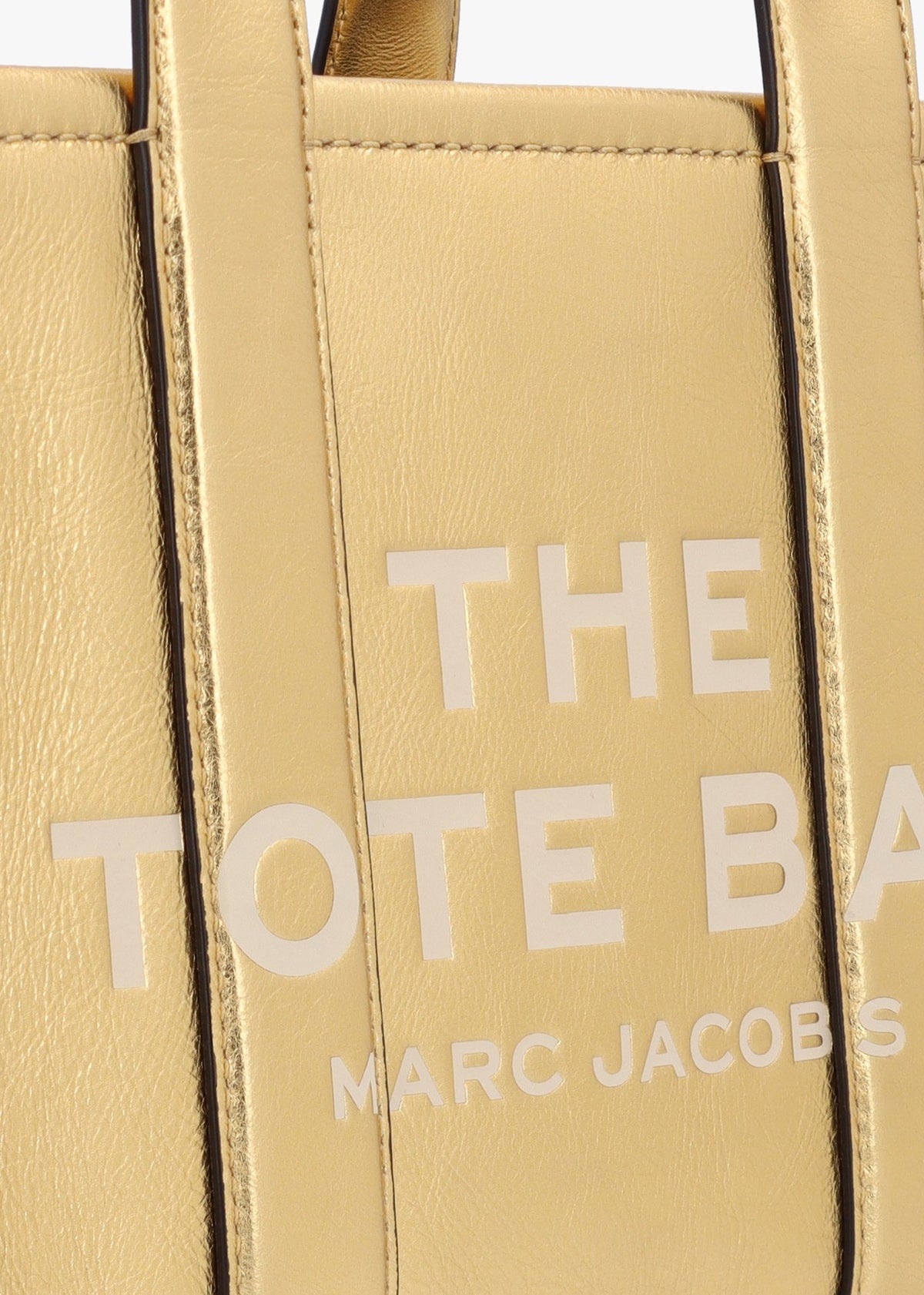 The Metallic Leather Small Gold Tote Bag