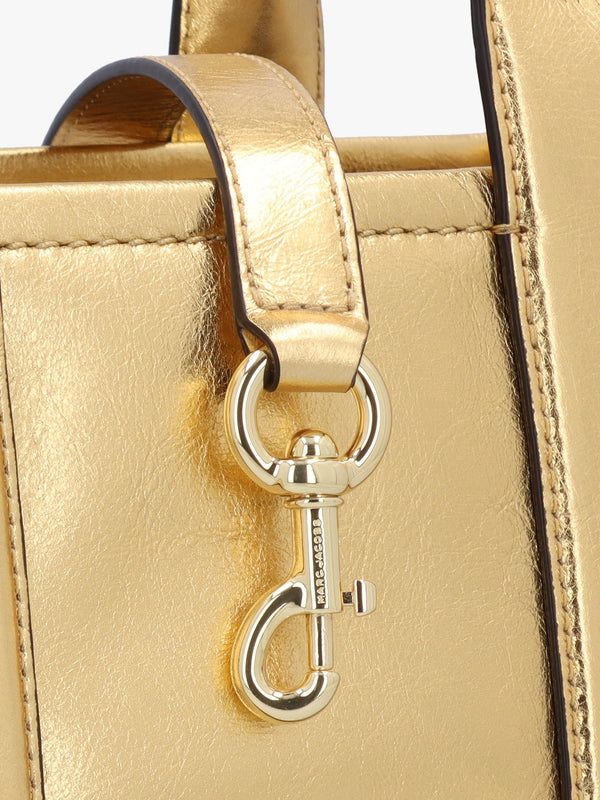 The Metallic Leather Small Gold Tote Bag