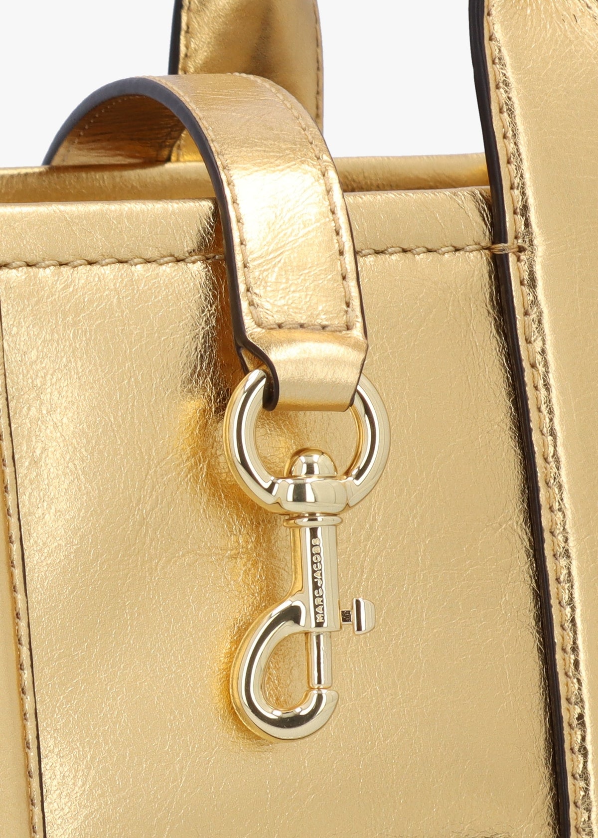 The Metallic Leather Small Gold Tote Bag
