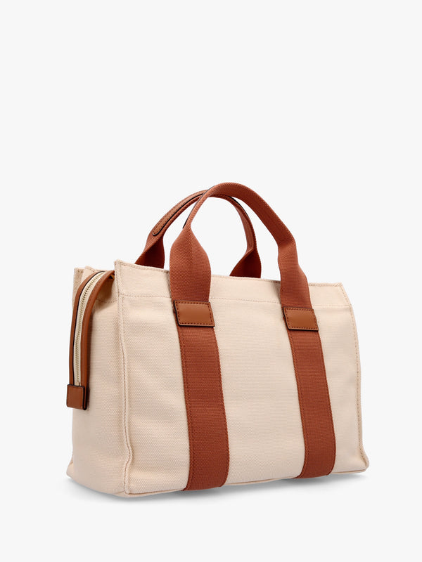 Small Canvas II Natural Cognac Tote Bag