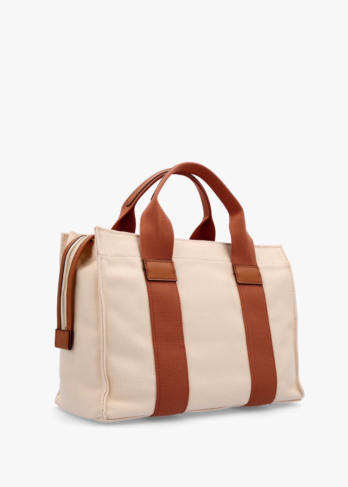Small Canvas II Natural Cognac Tote Bag