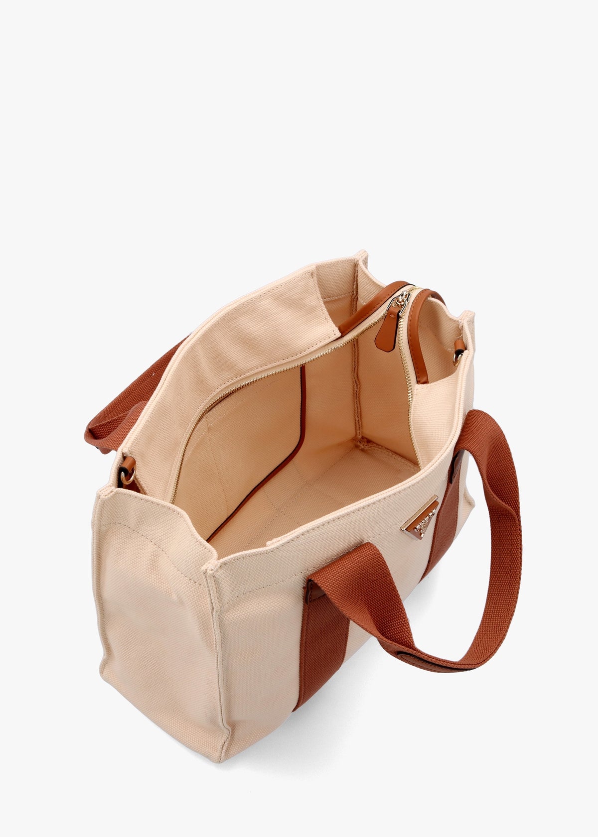 Small Canvas II Natural Cognac Tote Bag