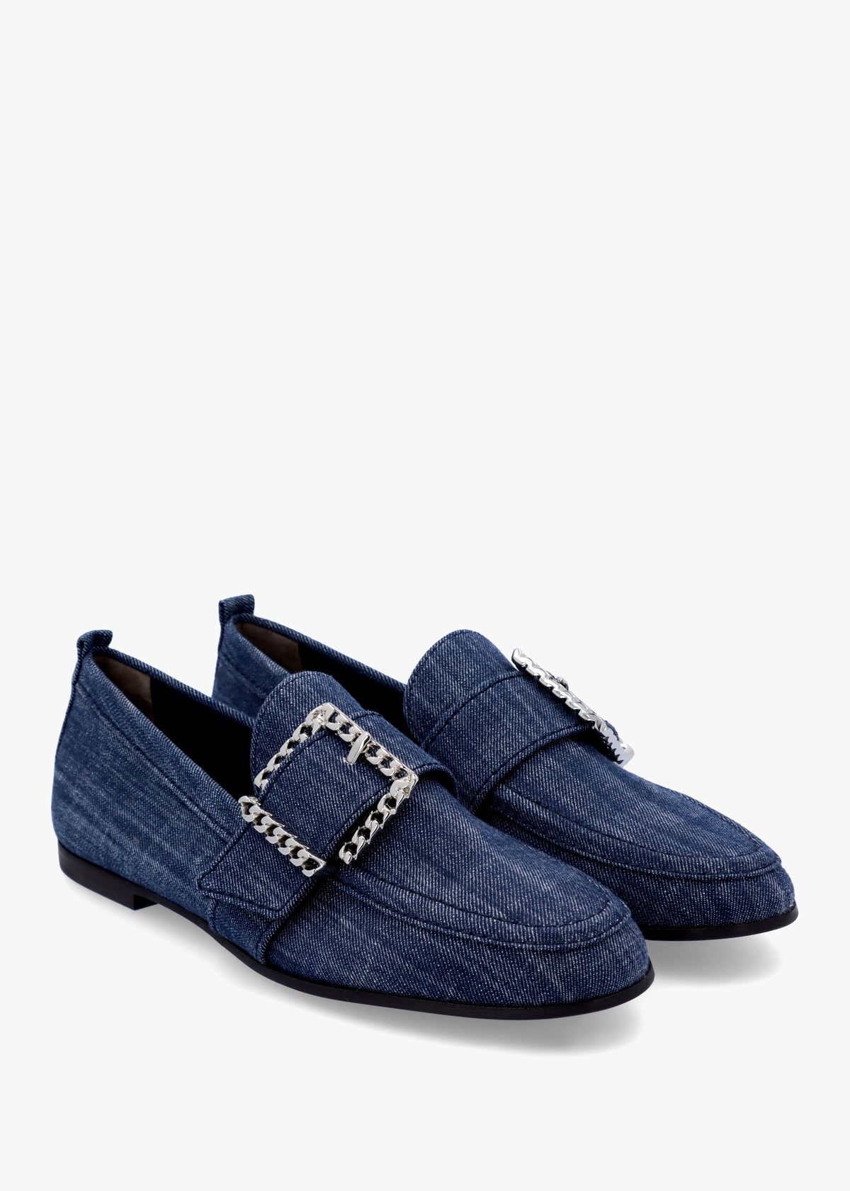 Emma Indigo Denim Buckle Loafers