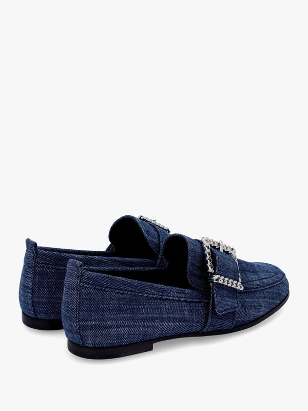 Emma Indigo Denim Buckle Loafers