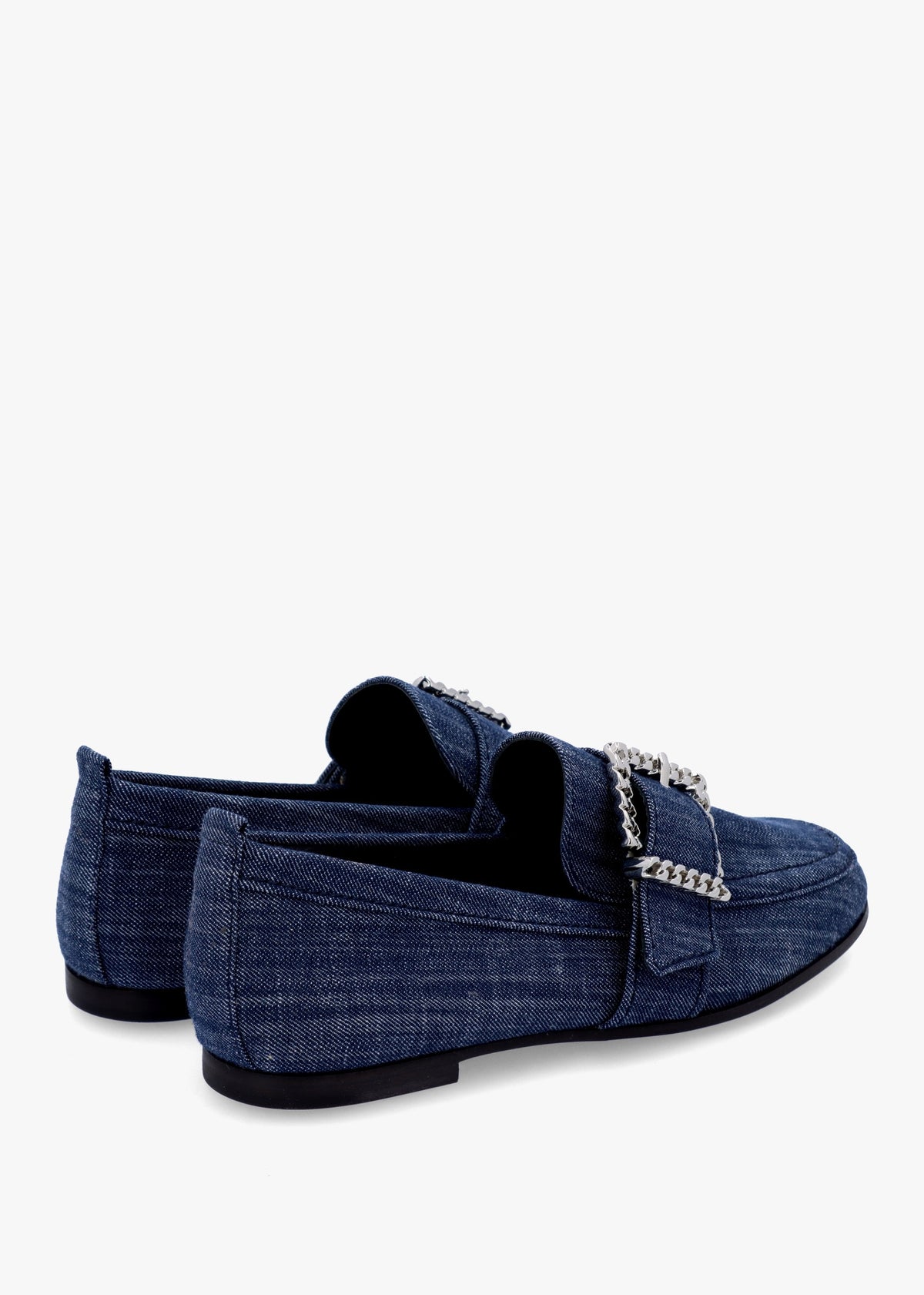 Emma Indigo Denim Buckle Loafers