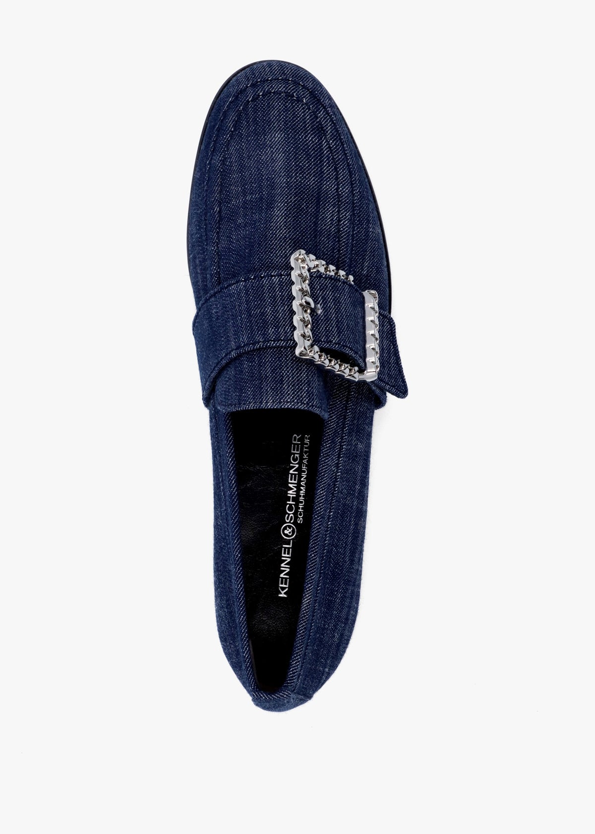 Emma Indigo Denim Buckle Loafers