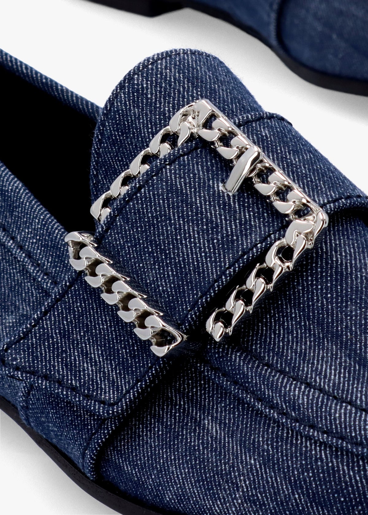 Emma Indigo Denim Buckle Loafers