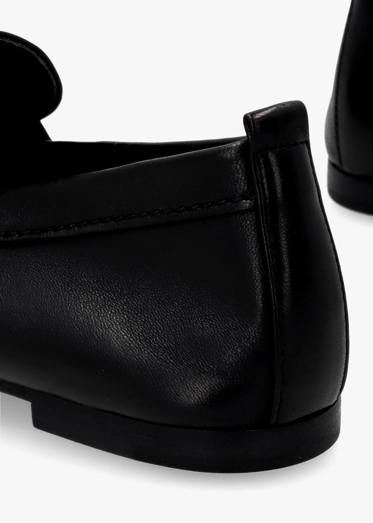 Emma Black Leather Buckle Loafers