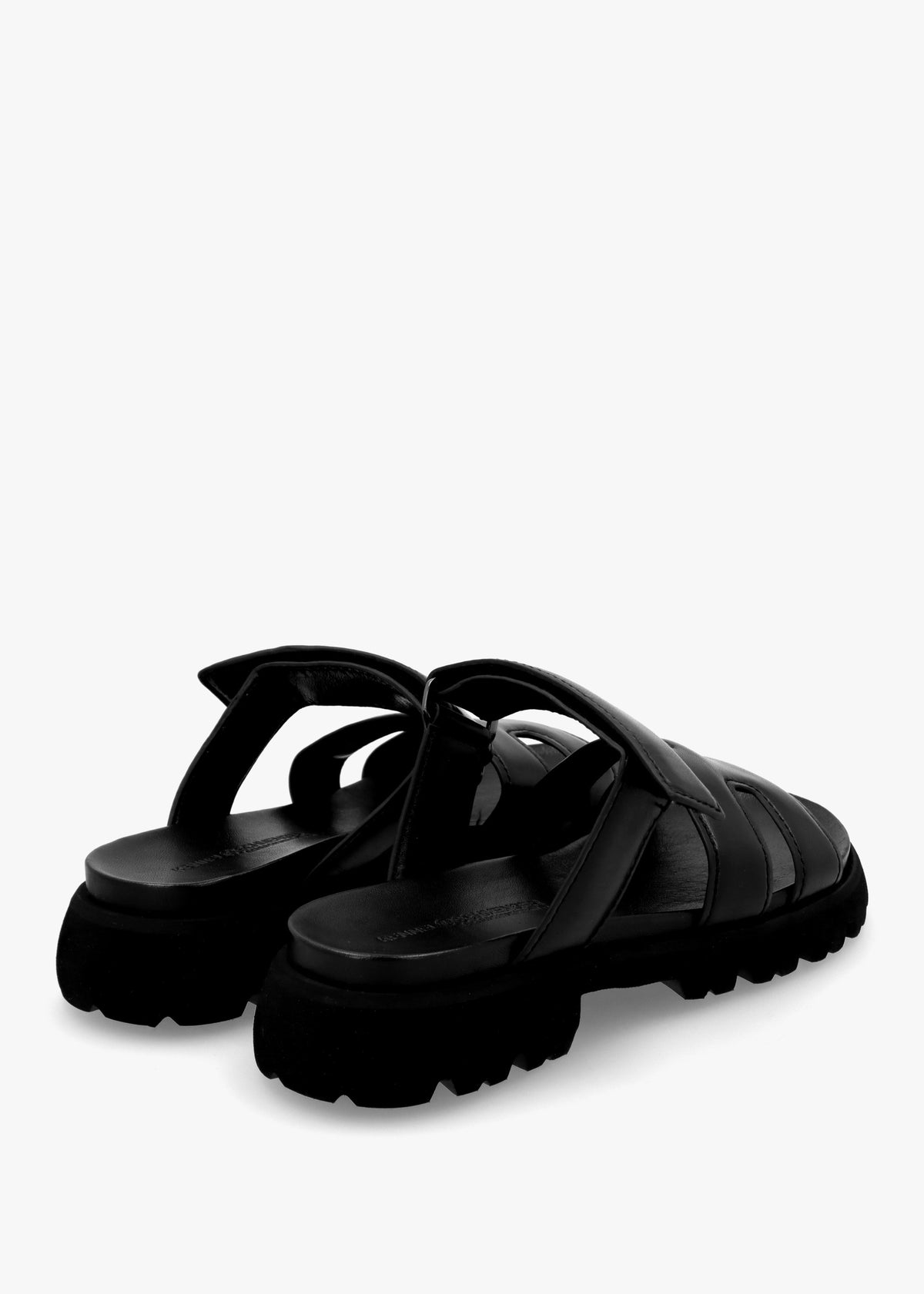 Skill Black Leather Chunky Mules
