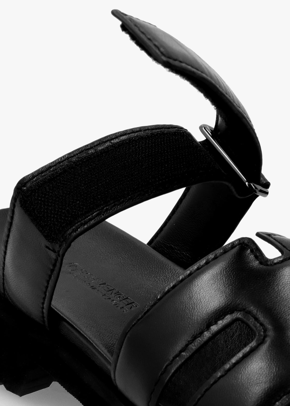Skill Black Leather Chunky Mules