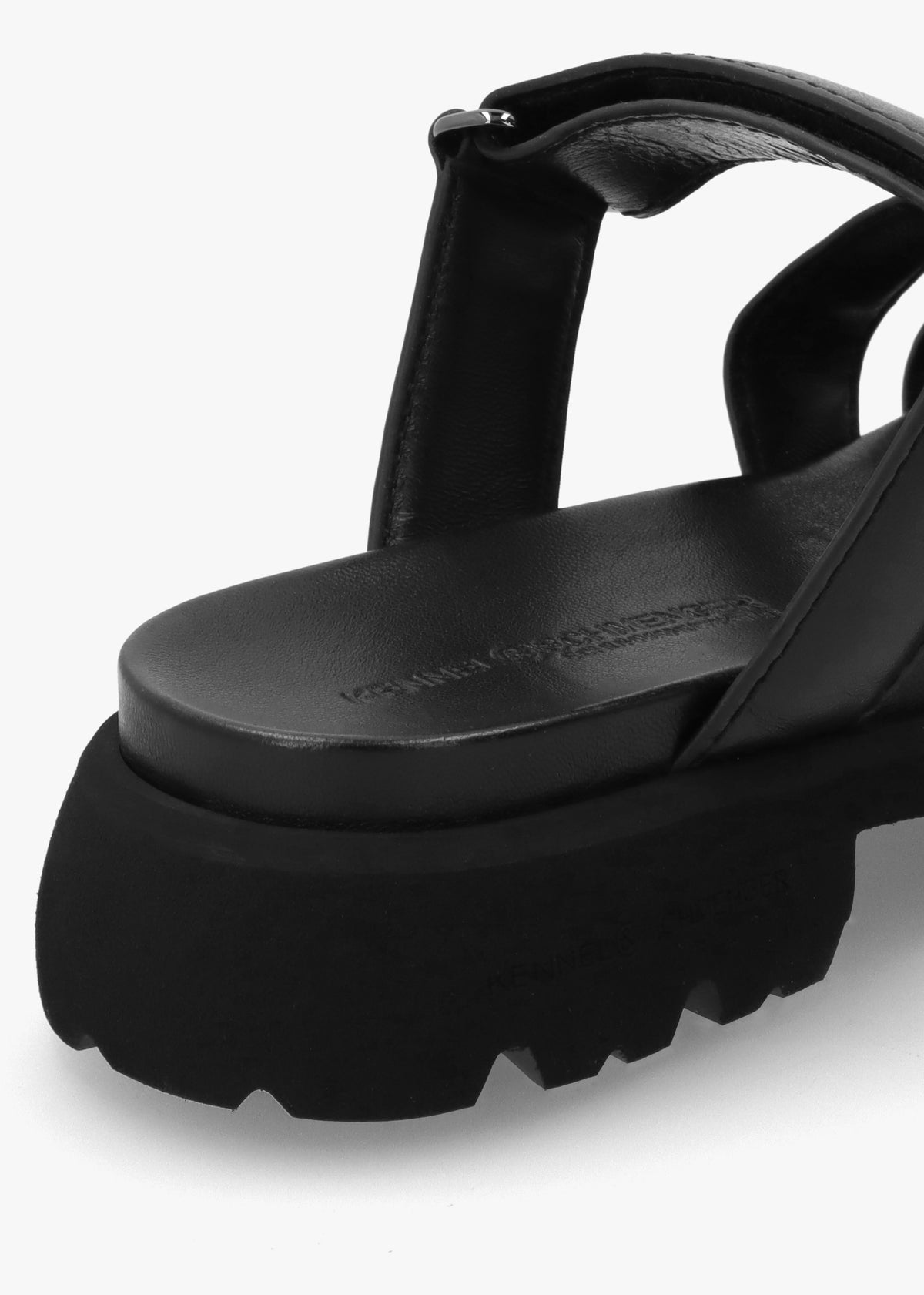 Skill Black Leather Chunky Mules