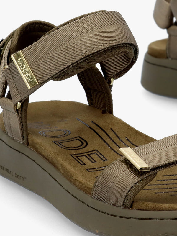 Line Dark Olive Sandals