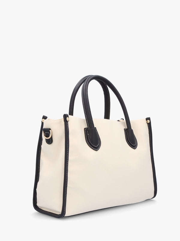 Leith Relove Recycle Naturale Nero Shopper Bag