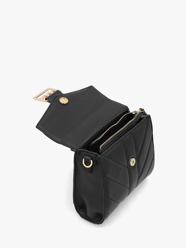 Oaxaca Quilted Nero Top Handle Cross-Body Bag