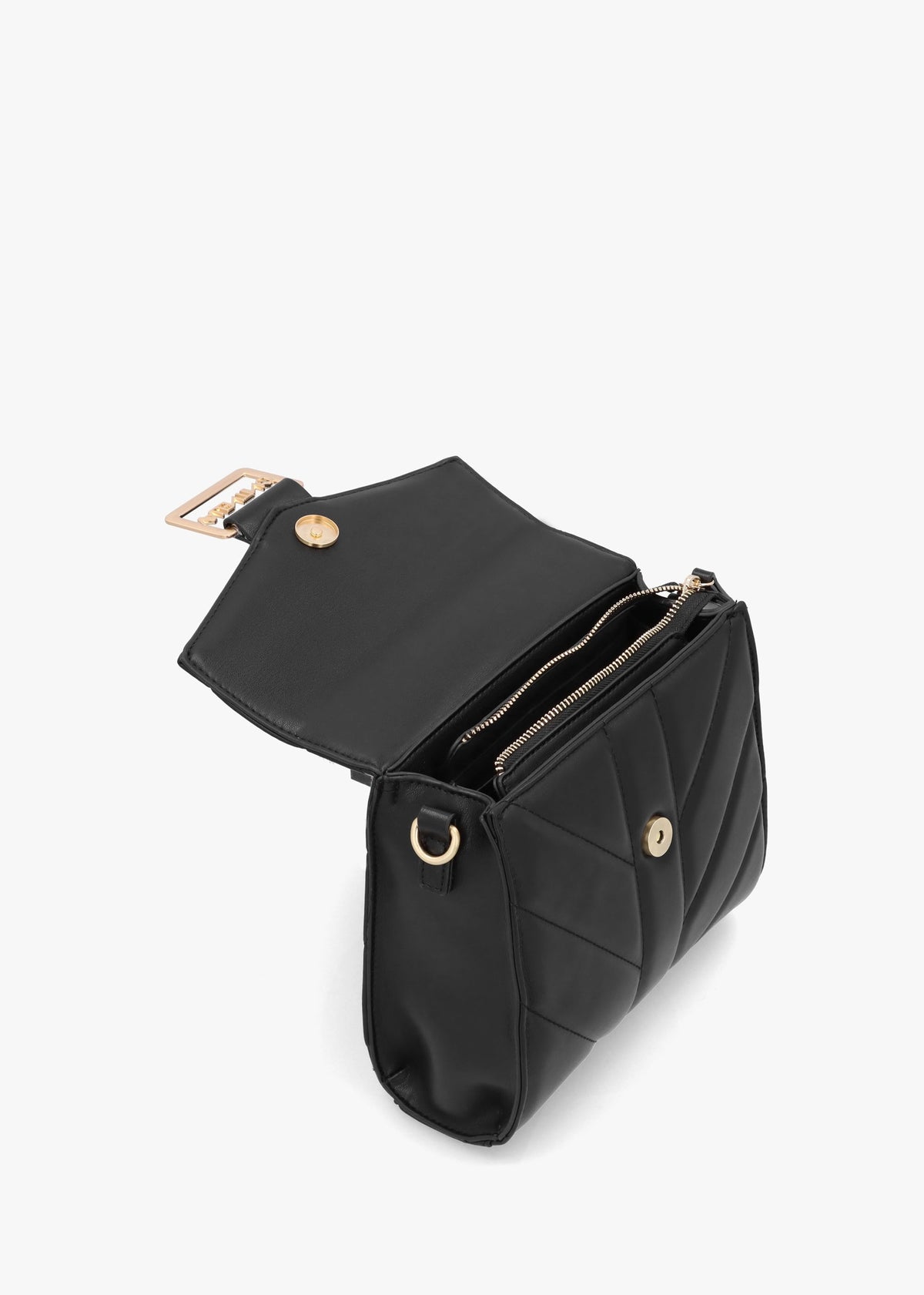 Oaxaca Quilted Nero Top Handle Cross-Body Bag