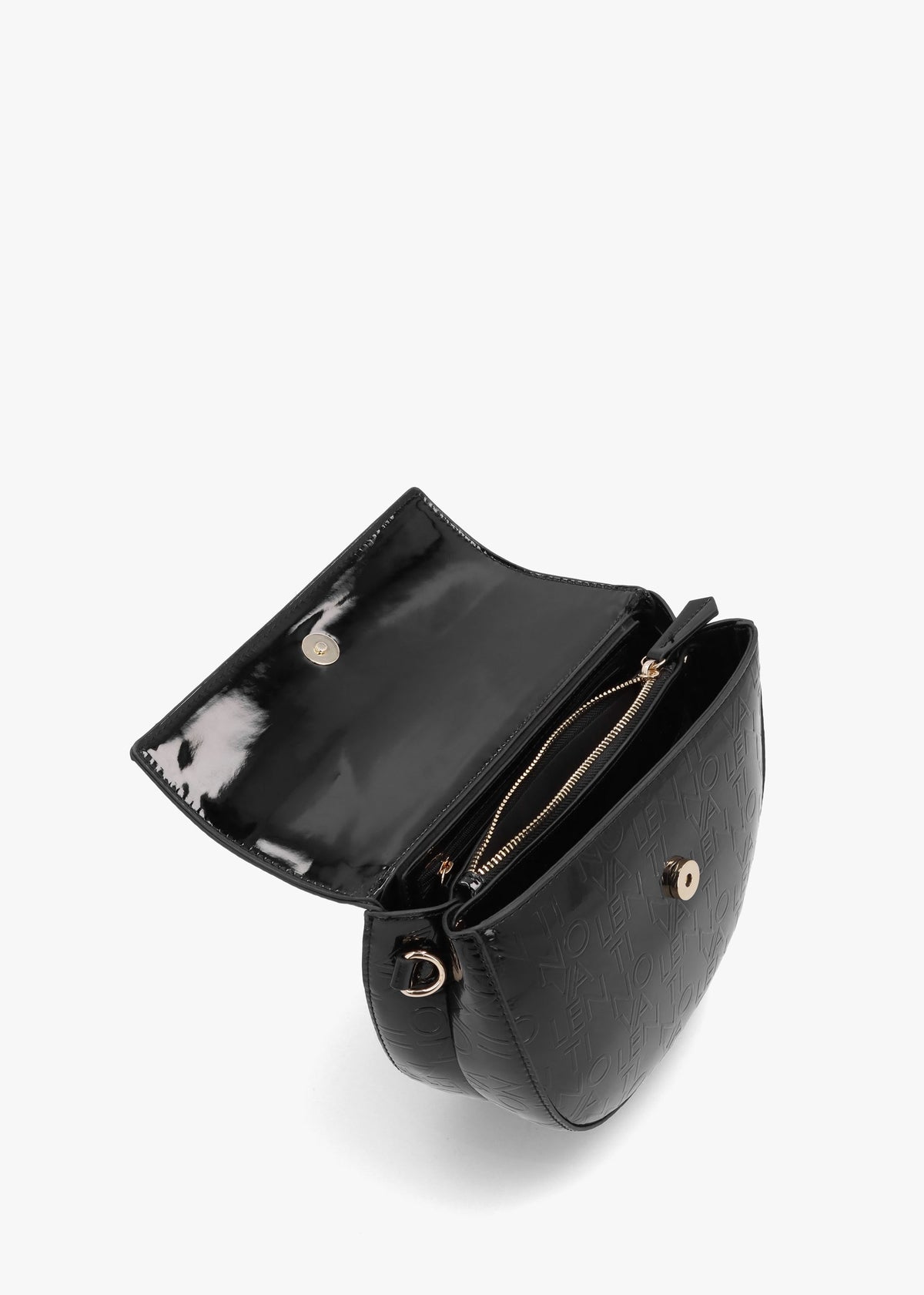 Bigs Logo Patent Nero Satchel Bag