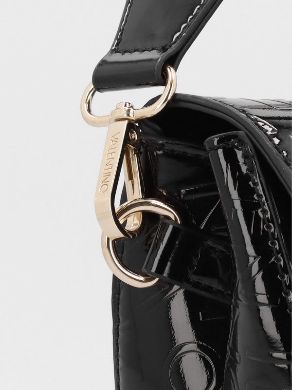 Bigs Logo Patent Nero Satchel Bag