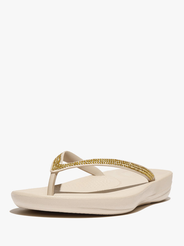 Iqushion Sparkle Stone Beige Flip Flops