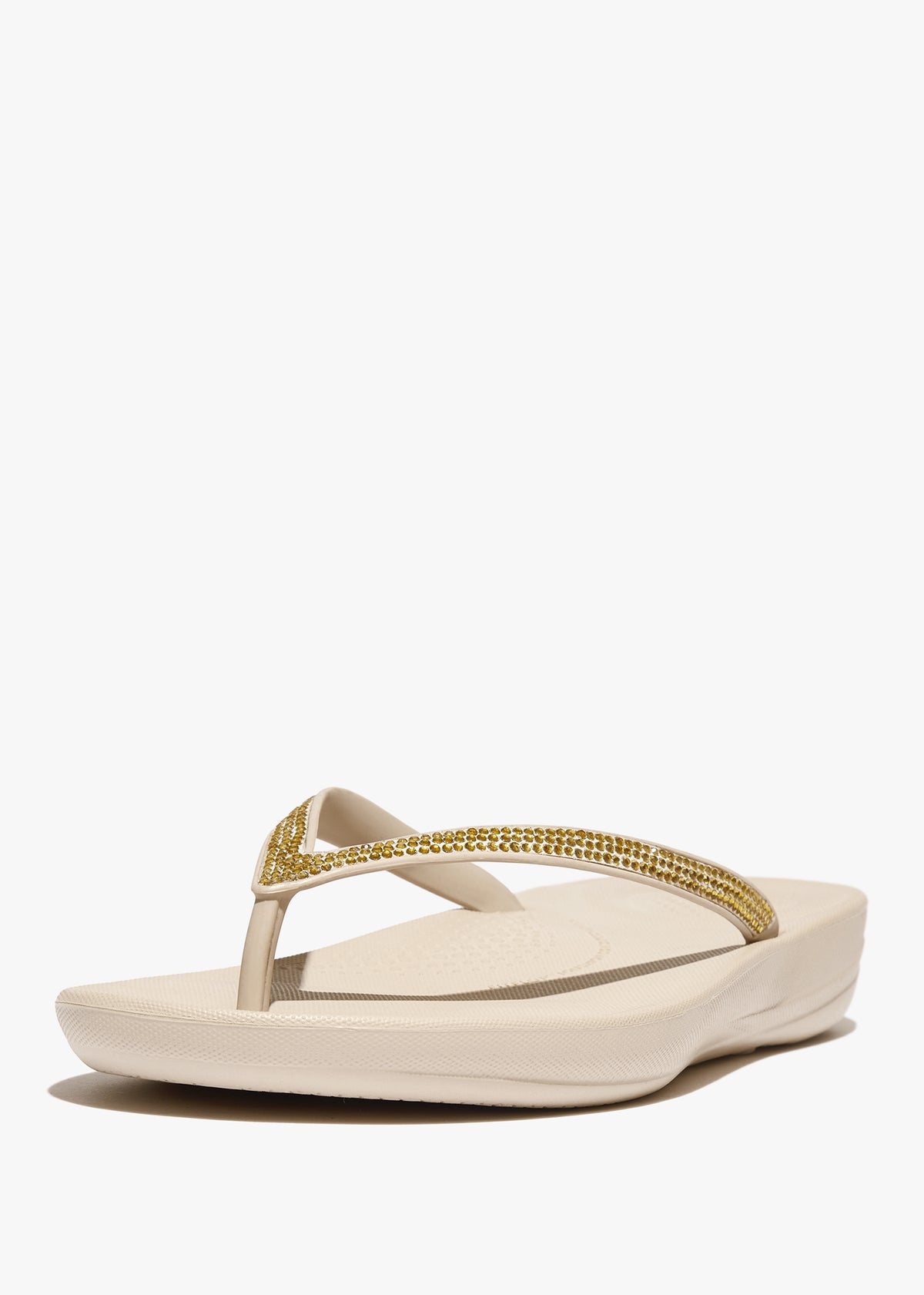Iqushion Sparkle Stone Beige Flip Flops