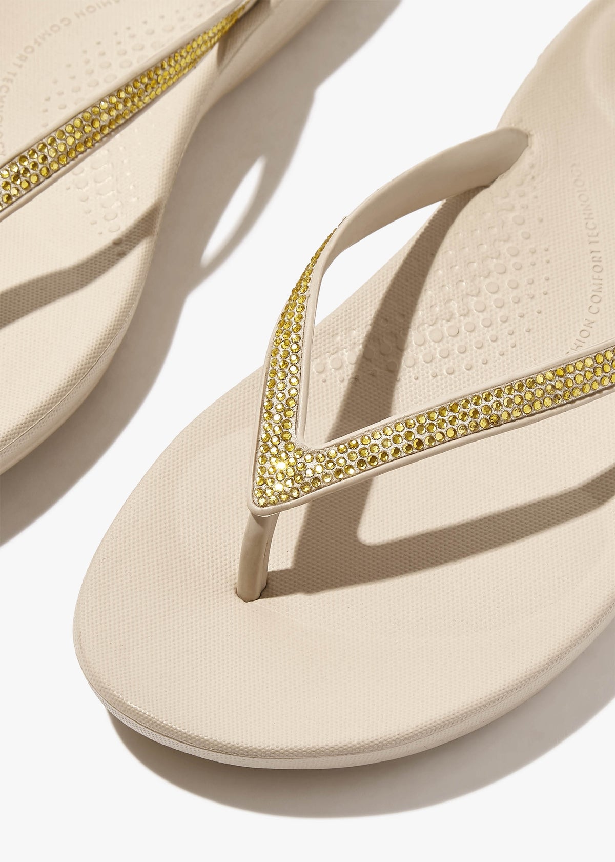 Iqushion Sparkle Stone Beige Flip Flops