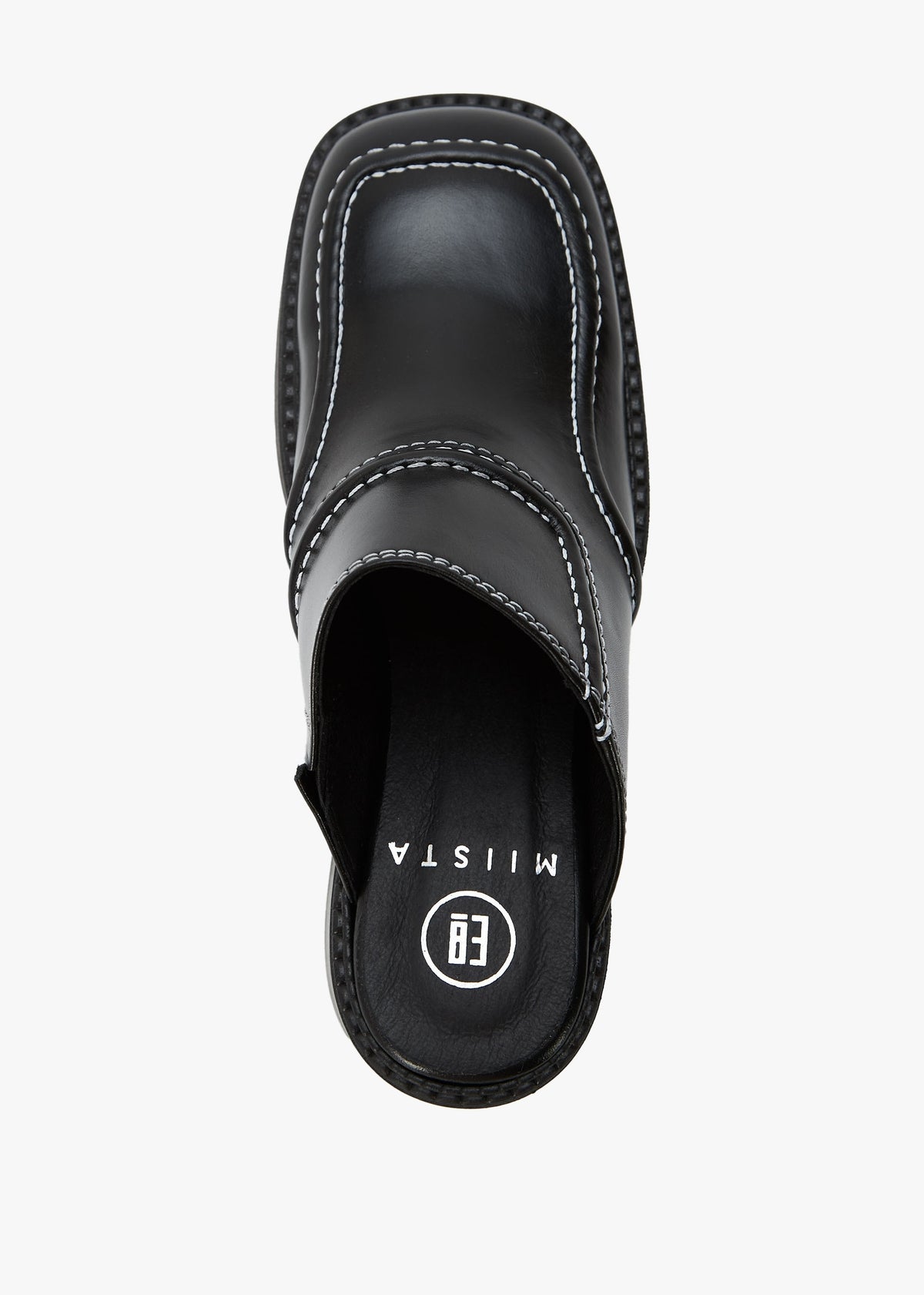 Rubi Black Leather Heeled Mules