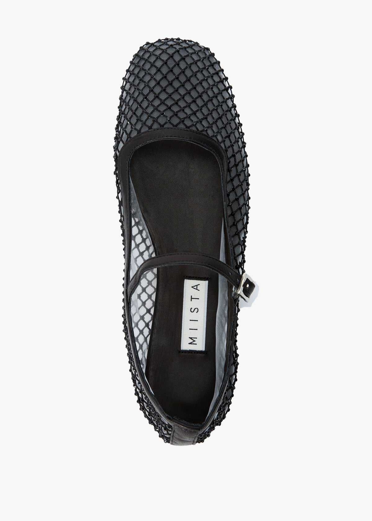 Vanita Black Embellished Mesh Ballet Pumps