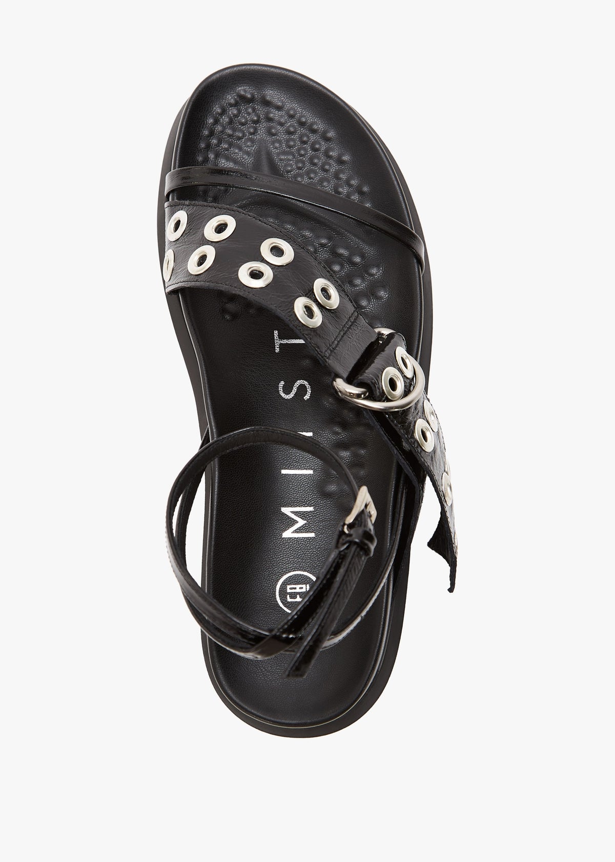 Zilda Black Leather Chunky Sandals