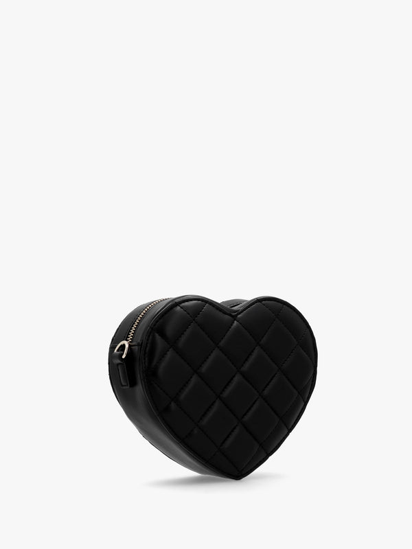 Marshmellow Quilted Heart Nero Shoulder Bag
