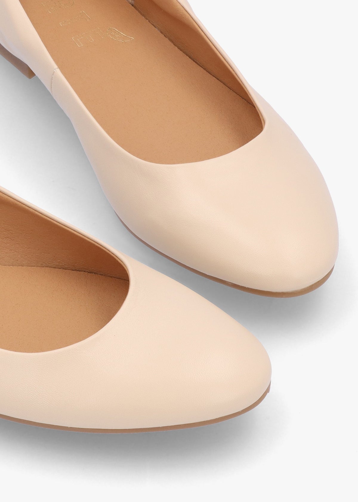 Angels Wings Beige Metallic Leather Ballet Pumps